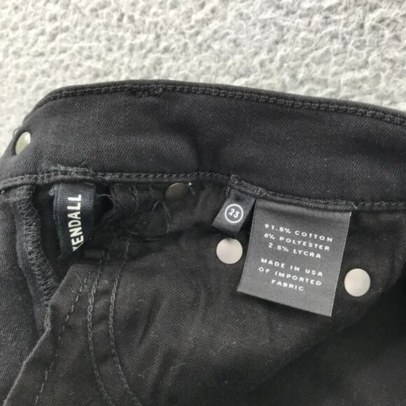 GRLFRND Womens Size 23 KENDALL Black Denim w/ Rhinestones High Rise Skinny Jeans - Picture 10 of 16